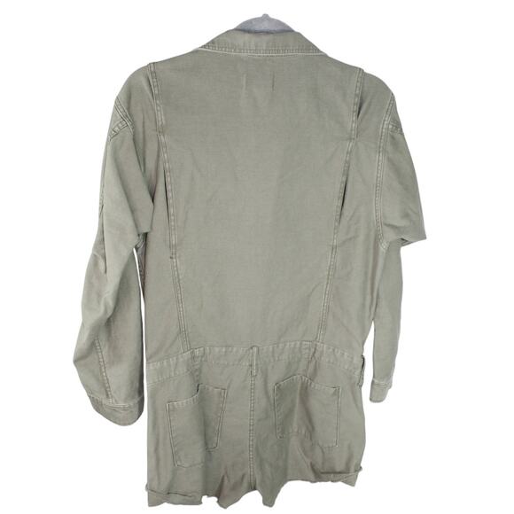 Frame Denim Service Shortall in Military Revolve Romper Army Green Medium - Picture 3 of 10